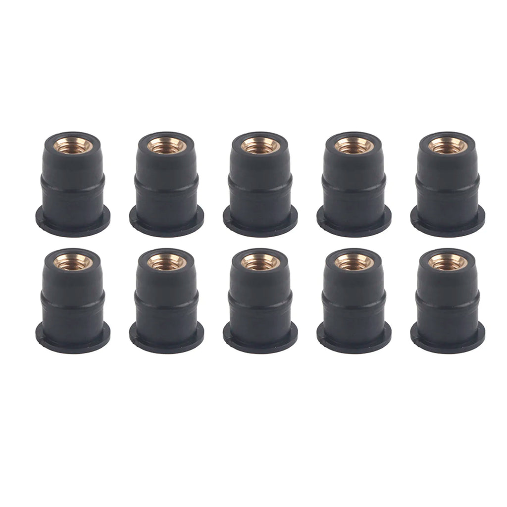 M5 Rubber Well Nuts 5mm/0.2in Metric Motorcycles Bolts Wellnut Rubber Well Nuts Well Nuts Kit Bolts Qme black