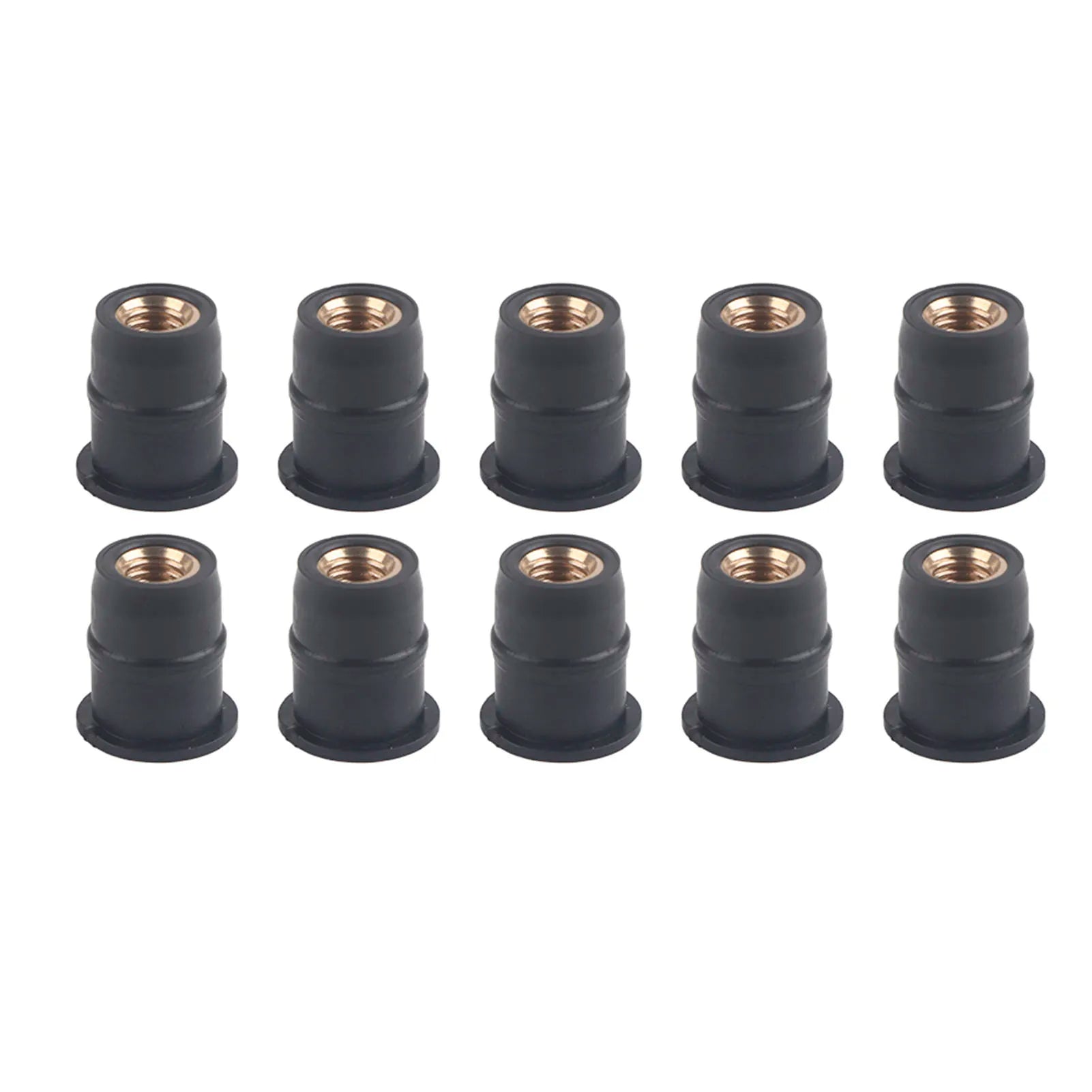 M5 Rubber Well Nuts 5mm/0.2in Metric Motorcycles Bolts Wellnut Rubber Well Nuts Well Nuts Kit Bolts Qme black