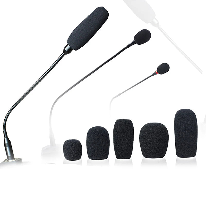 Foam Earphone Mic Cover Microphone Windscreen Headphone Sponge Black Qme