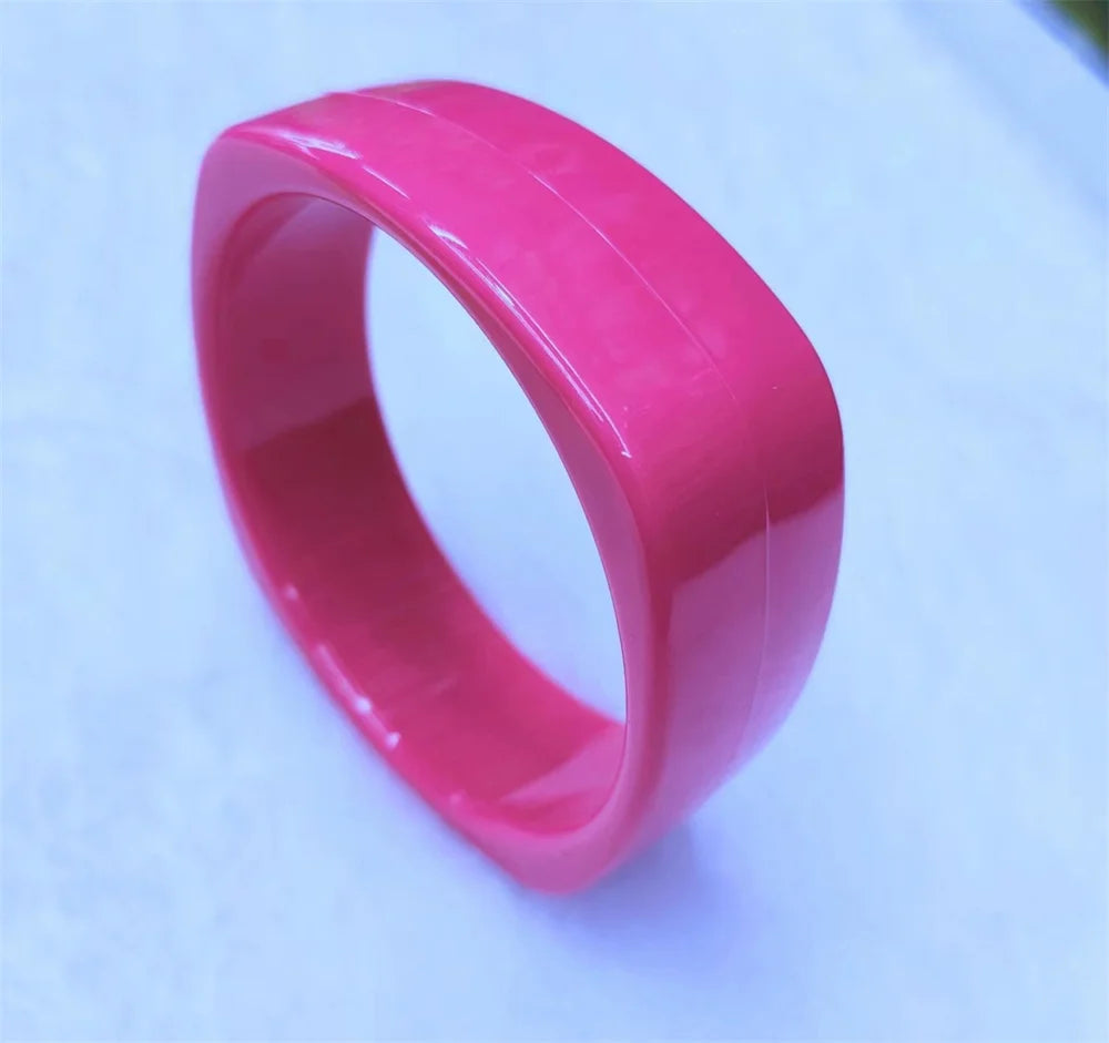 Vintage Acrylic Cuff Fashion Bangles for Women New Trendy multicolour Wide Geometric Resin Simple Bracelets Charm Jewelry Qme
