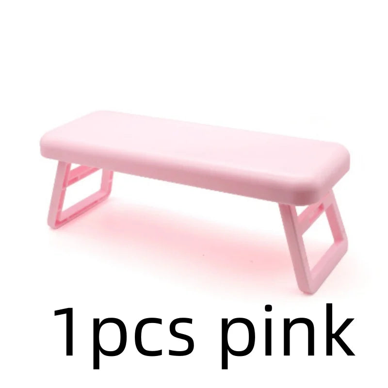 Foldable Nail Art Hand Pillow ABS Nail Rest Arm Stand Holder Armrest Sponge Support Mat Polish Tool Practice Salon Qme 1pcs pink