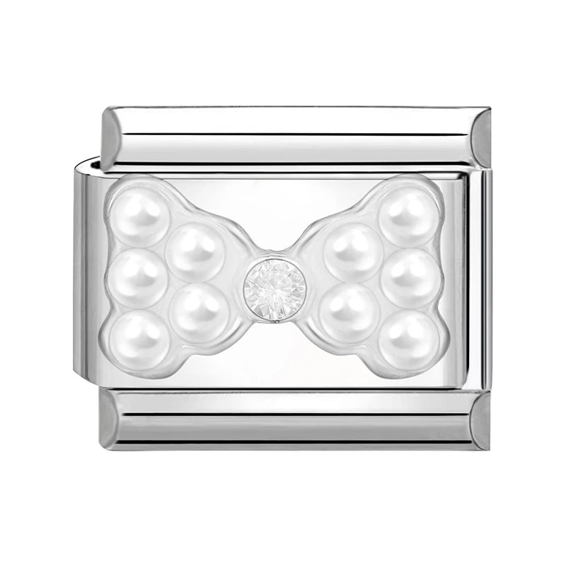 Bright Zircon Multielement Stars Shell ButterflyItalian Charm Links Fit 9mm Stainless Steel Bracelet Women Jewelry DIY Making Qme Style 3