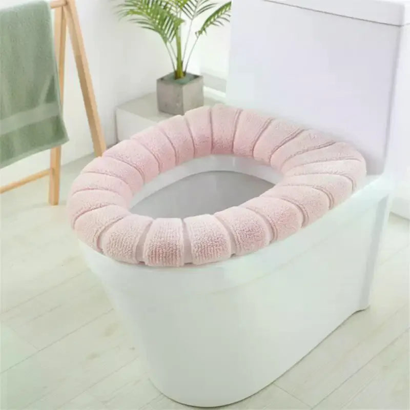 Bathroom Toilet Seat Cover Soft Warmer Washable Mat Pad Cushion Qme