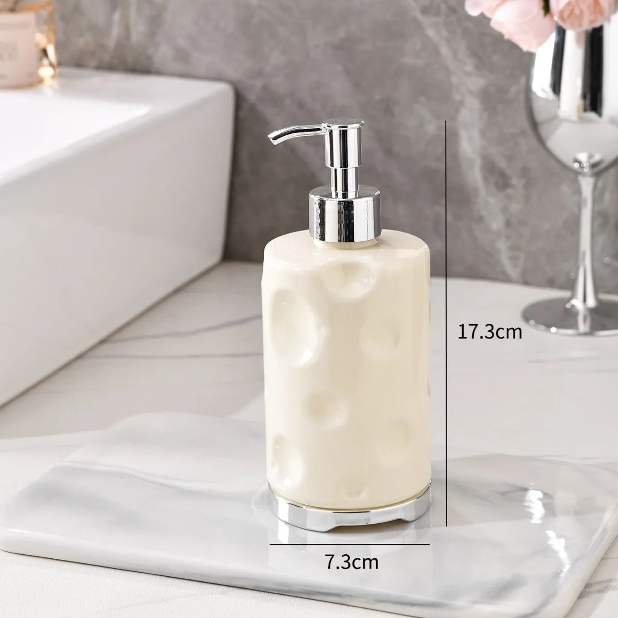 2-Piece Press-type Travel Dispenser Bottle,Foaming Bottle for Bathroom Shampoo Shower Gel Hand Soap,Toiletries Storage Container Qme WhiteCheese-Circle 2PCS