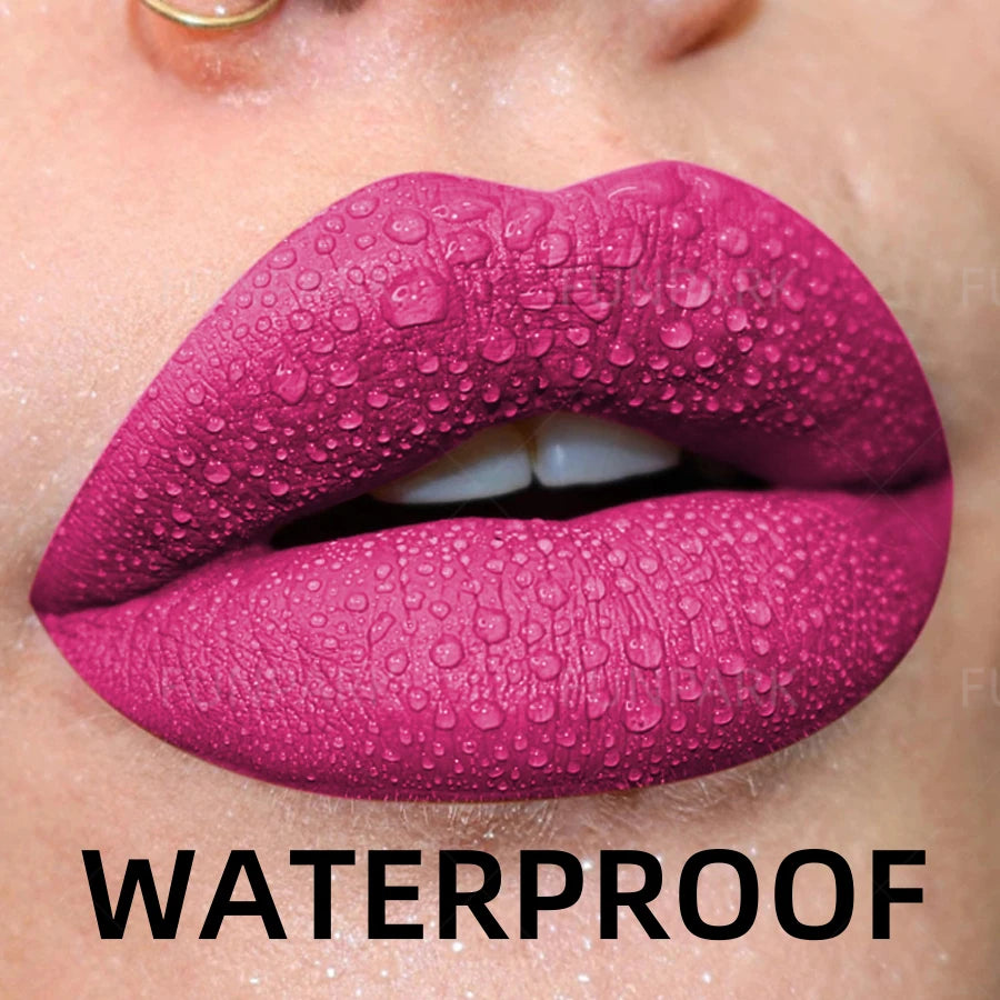 Matte Lipstick Long-lasting Waterproof Classic Sexy Rose Red Pigment Qme