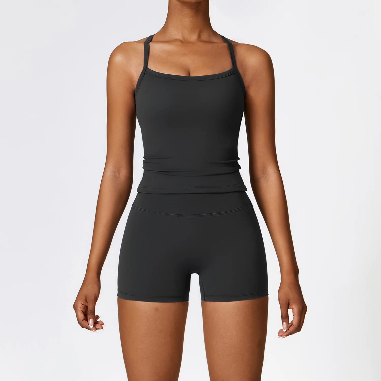 A 2PCS Yoga Suit Sports Set Gym Set Women Tracksuit Running Workout Clothes Long Sleeve Sports Bra Athletic Wear Yoga Clothing Qme