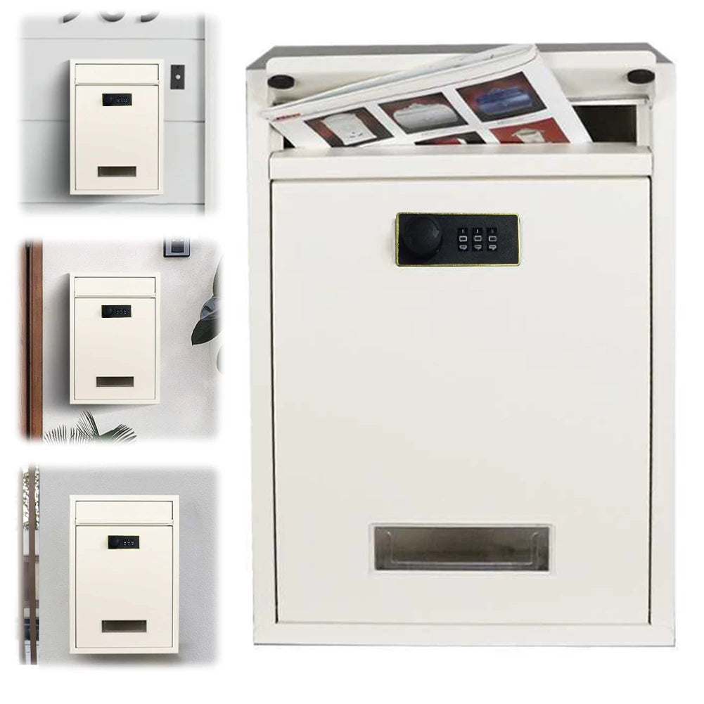 Modern Wall Mailbox Rainproof Hanging Secured Postbox Stainless Steel Mailbox for After Hours Deposits Qme