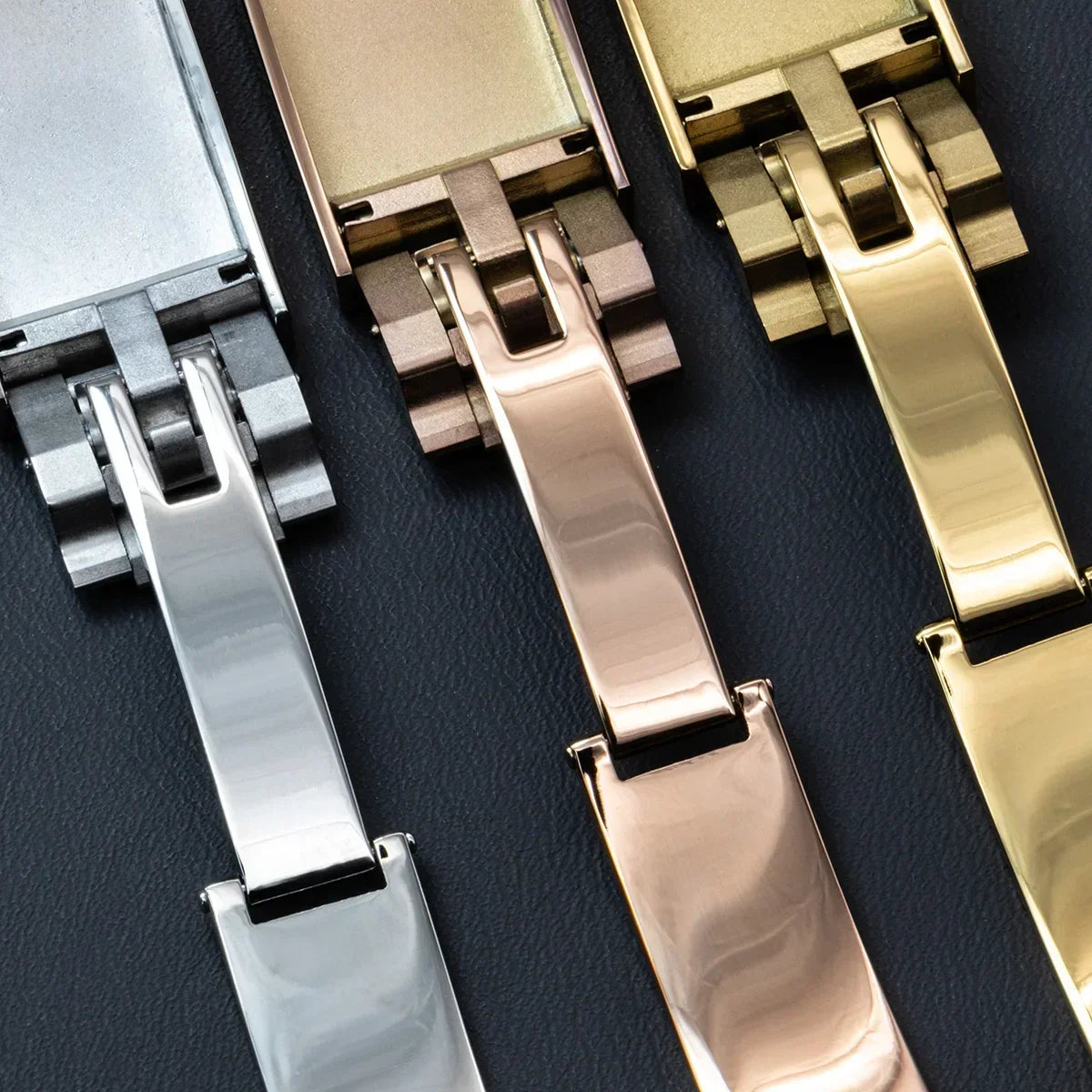 16 18mm Stainless Steel Buckle Watch Band Glidelock Clasp Fine-tuning Pull Button Buckle Silver Folding Safety Clasp Accessories Qme