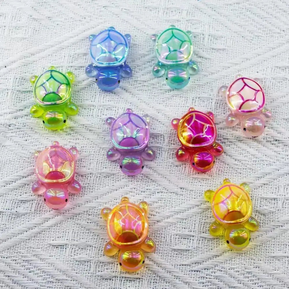 10Pcs Cute Mini Laser Turtle Ornaments Cute Mini Turtle Miniatures Micro Landscape Kids Toys Home Decor Gift New style Qme
