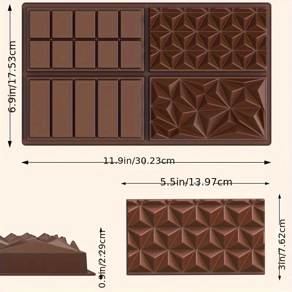 Deep Chocolate Bar Mold Large Silicone Dubai Bars Pistachio Filling Qme