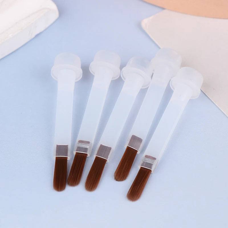 5 10 Disposable Nail Polish Brushes Brown Bristles Applicator Bottles Qme