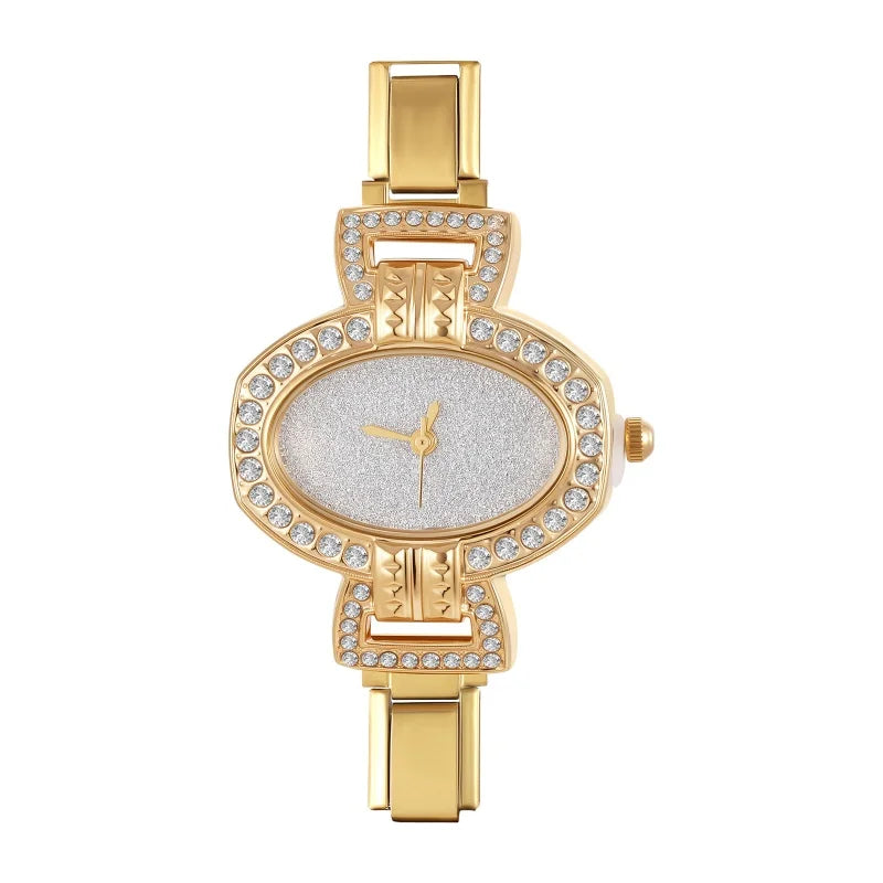 Women's Men's DIY Width Italian Elastic Charm Stainless Oval Watch