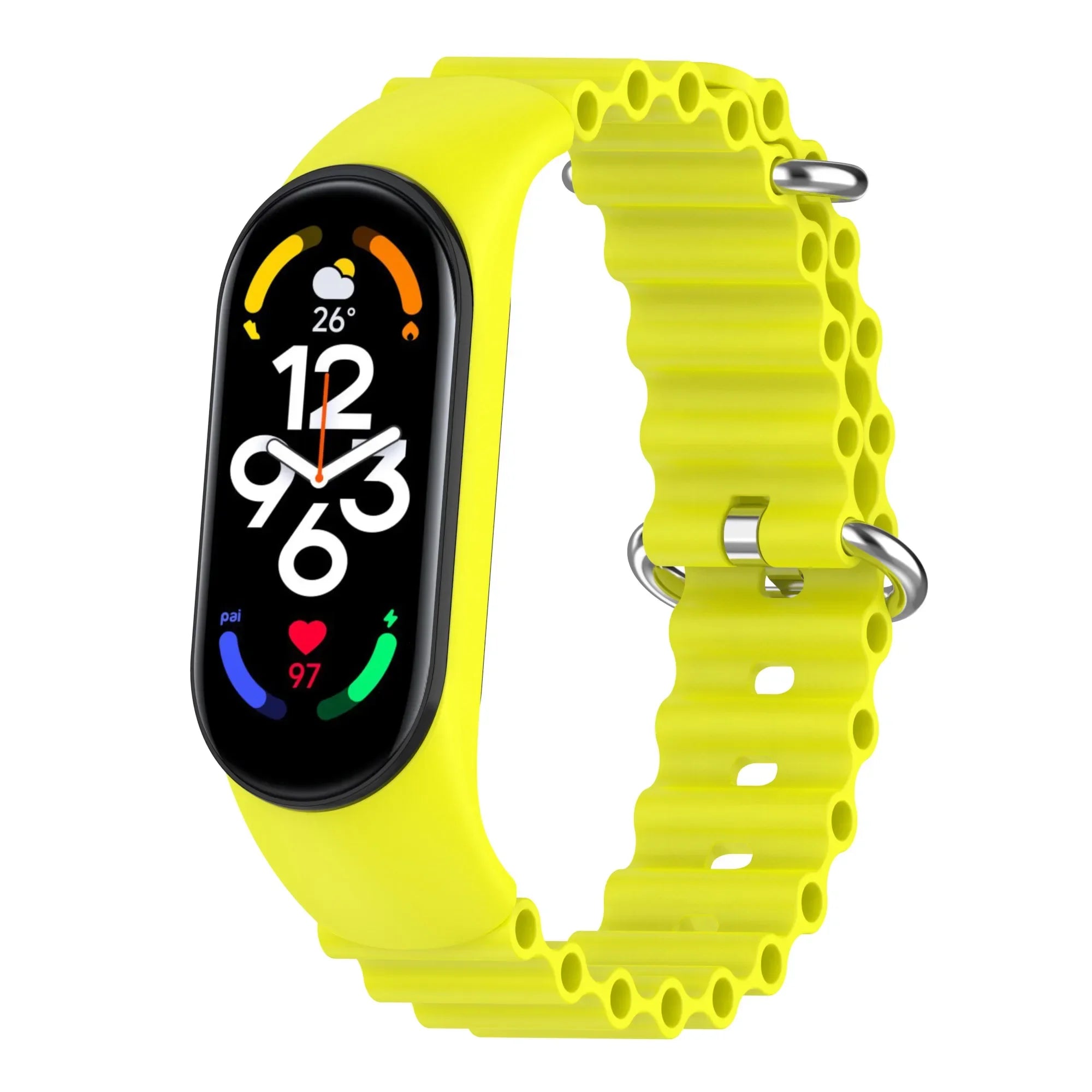 Strap For Xiaomi Mi Band 7 6 5 4 3 Smart Bracelet Sport Wrist Replacement Soft Silicone Ocean Strap For Mi band 5 7 Wristban Qme Yellow Mi band 7