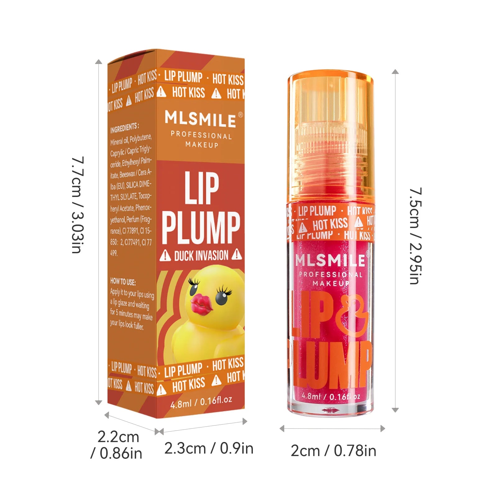 MLSMILE Duck Lip Plump Oil Moisturizing Gloss Mirror Water Nature Qme