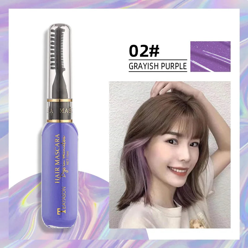 Disposable Hair Colour Dye Temporary Hair Dye Mascara Dual Purpose Washable Hair Coloring Cream DIY Dying Hairstyle Supplies Qme 2