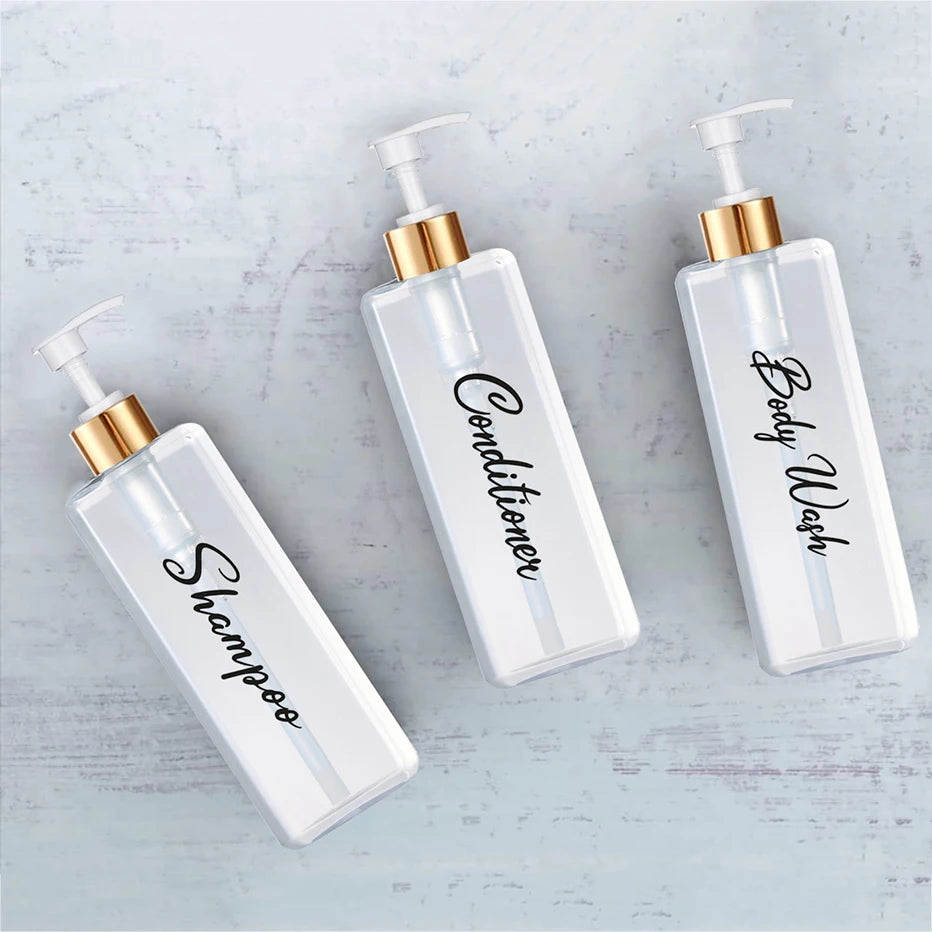 Refillable Shampoo and Conditioner Dispenser with Pump Bath Shower Shampoo Conditioner Lotion Soap Container Bottle Qme