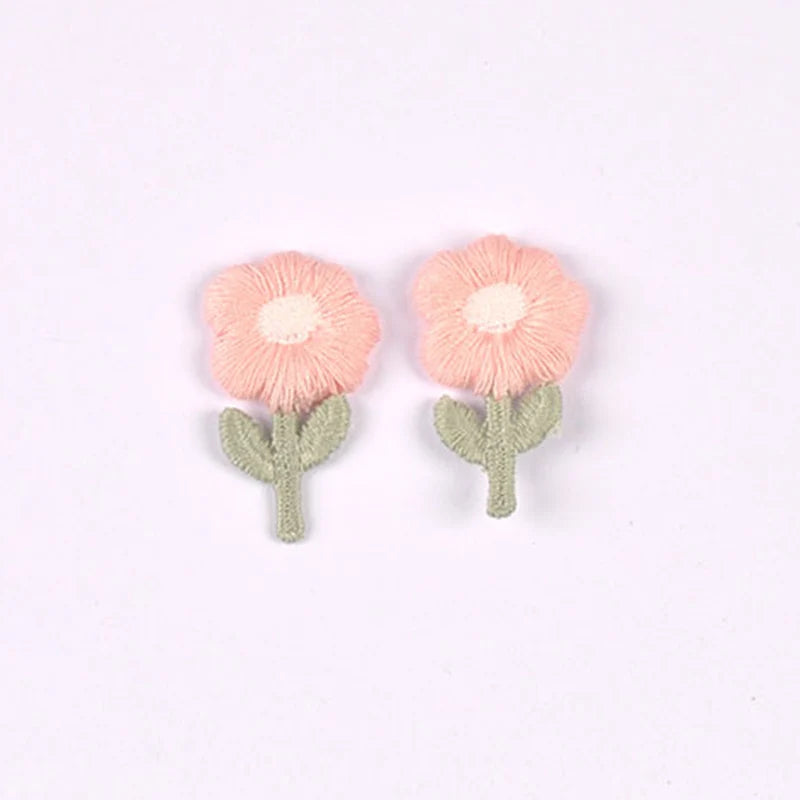 10pcs 17x30mm mix colors Flower patch Cute Woven Clothing decoration for DIY Headwear/Clothing/Shoes/Bags cp3837 Qme 17x30mm-2