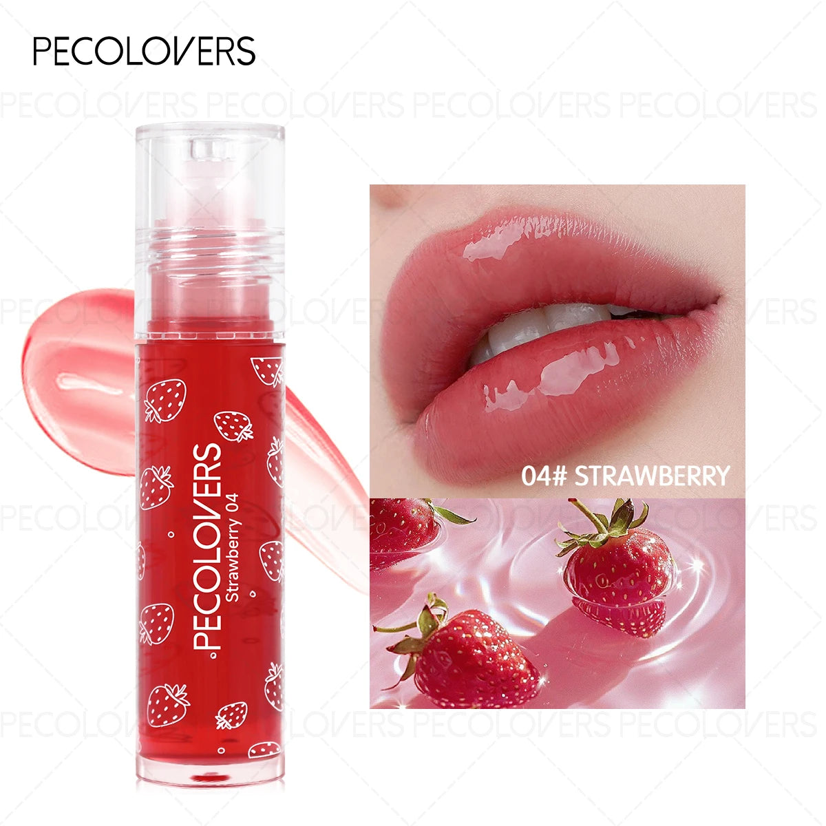 Transparent Fruit Flavor Roll-on Lip Oil Mirror Shine Glass Look Mini Qme 04