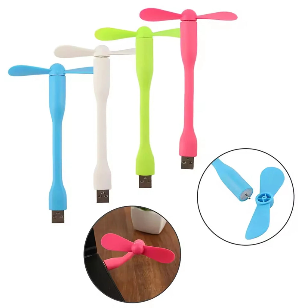 Mini USB Fan Flexible Bendable Power Bank Laptop AC Charger Portable Qme