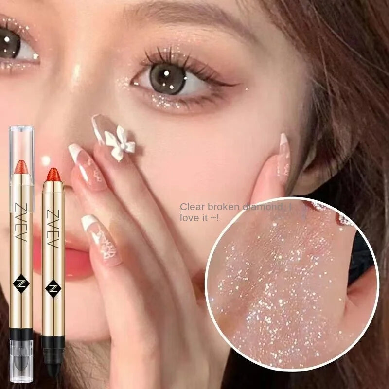Long-lasting Waterproof Double-headed Shimmer Eyeshadow Stick Qme