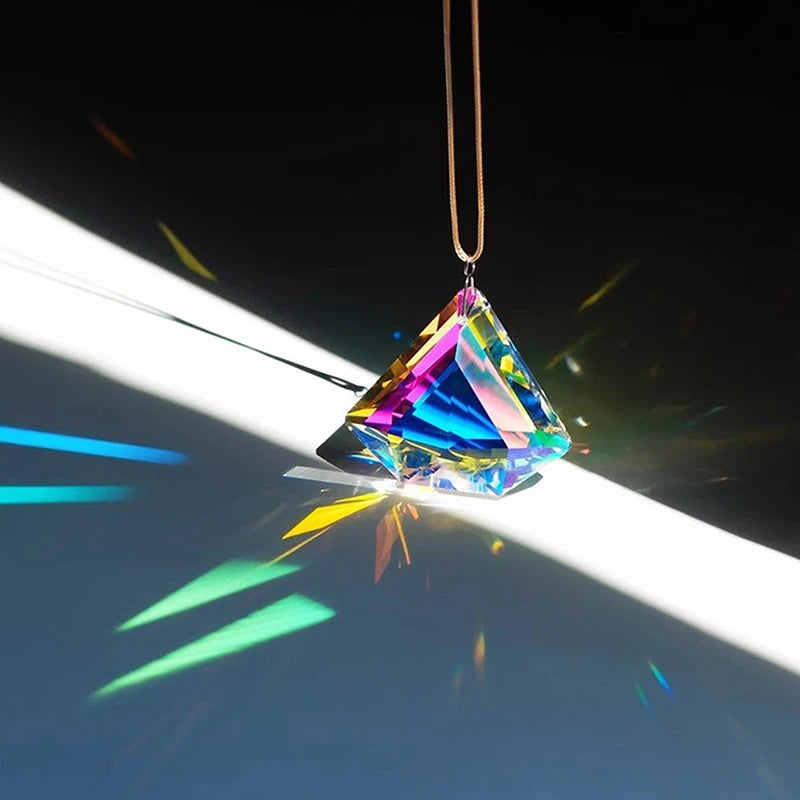 Hanging Pendant Rainbow Chaser Ornament Window Garden Decor Crystals Qme A9-48MM