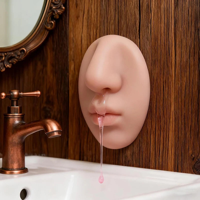 Kitchen Gag Realistic Nose Shape Wall-mounted Soap Dispenser Silicone Qme