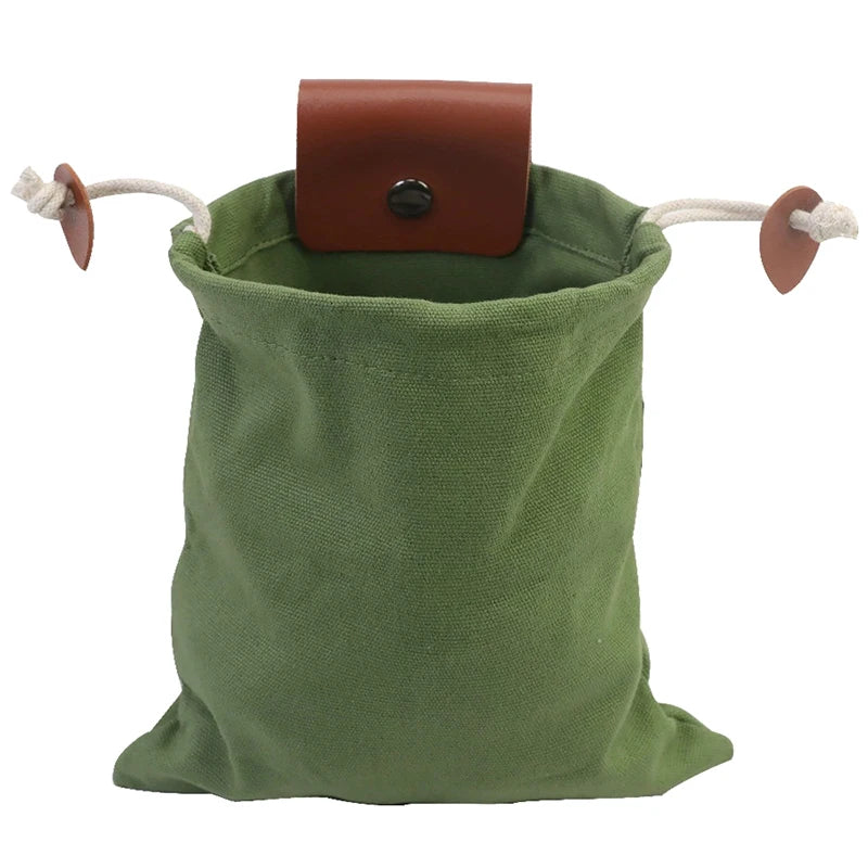 Outdoor Foraging Case Bag Leather Bushcraft Vegetable Harvest Garden Qme Green
