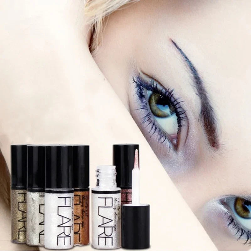 New Professional Shiny Eye Liners Cosmetics for Women Pigment Silver Rose Gold Color Liquid Glitter Eyeliner Cheap Makeup Qme