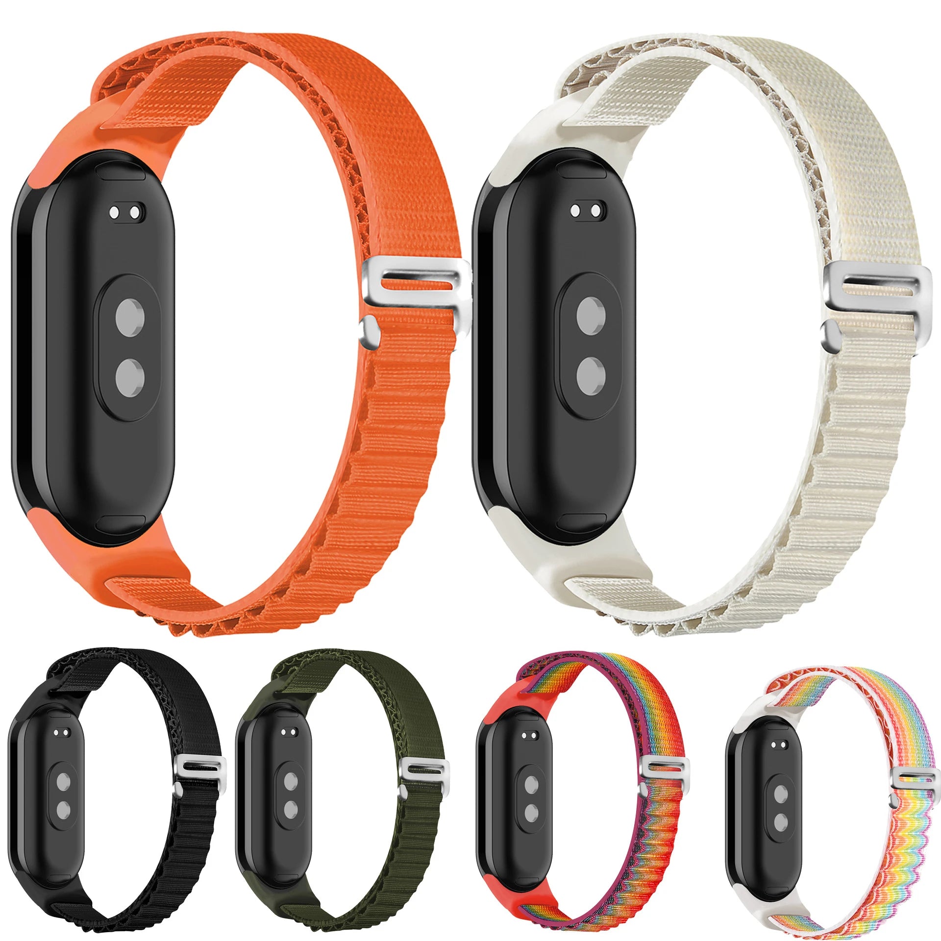 Adjustable Alpine Loop Strap for Xiaomi Mi Band 8 Breathable Elastic Soft Stretchy Wristband Compatible with Mi Band 8 NFC Qme