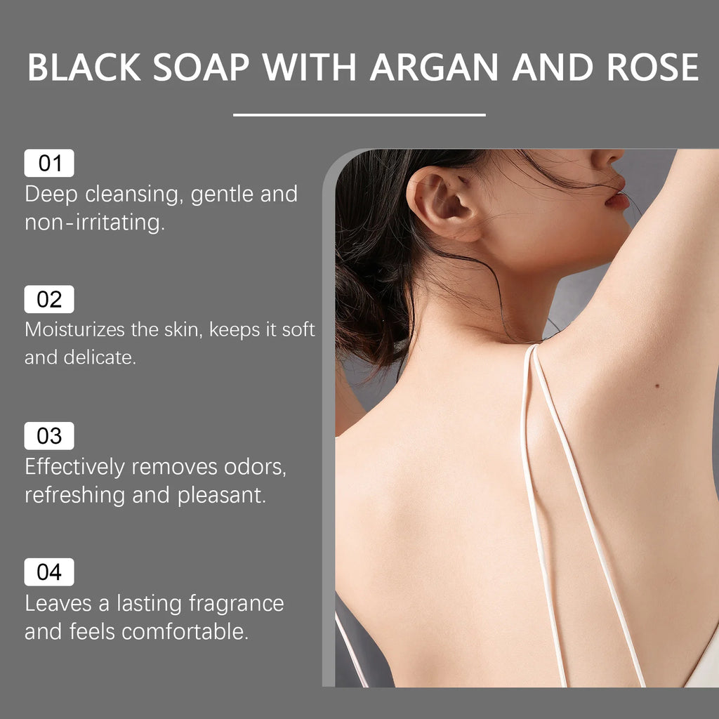 Black Cleansing Soap Dead Skin Remover Body Scrub Purifying Cleansing Exfoliating Oil Control Brighten Soft Body Scrub Cream Qme