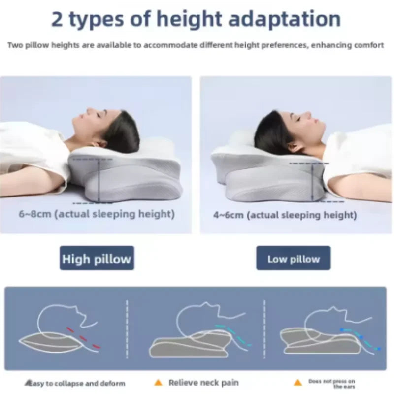 ice silk Butterfly shaped Slow rebound zero point memory pillow with slow rebound protection for cervical spine deep sleep Qme