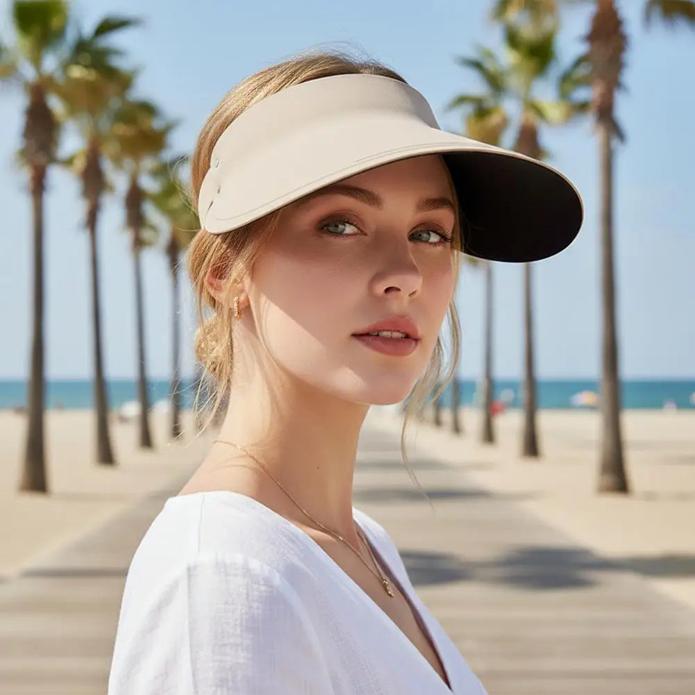 Seamless Wide Visor Brim Hat Sun UV Protection Empty Casual Fashion Qme
