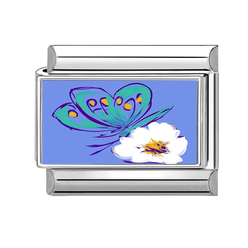 Y2K Colorful Flowers Butterfly Bees Rose Dogs Swan Italian Charm
