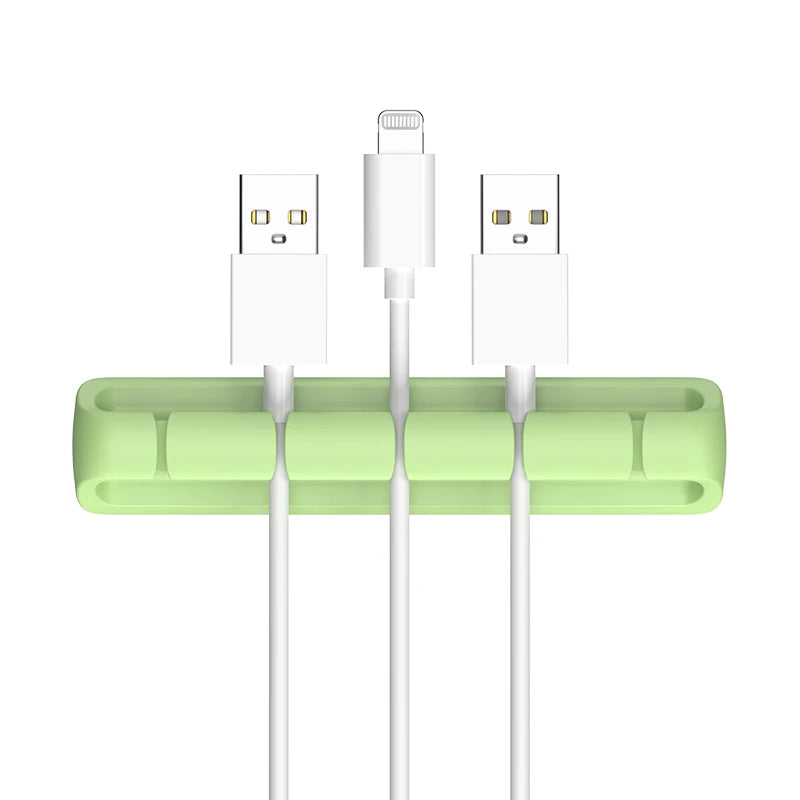 Desktop Charging Data Line Fixator Multiport Storage Line Tabletop Cable Organizer Smart Device Charging Wire For Mouse Cables Qme Green 5 holes