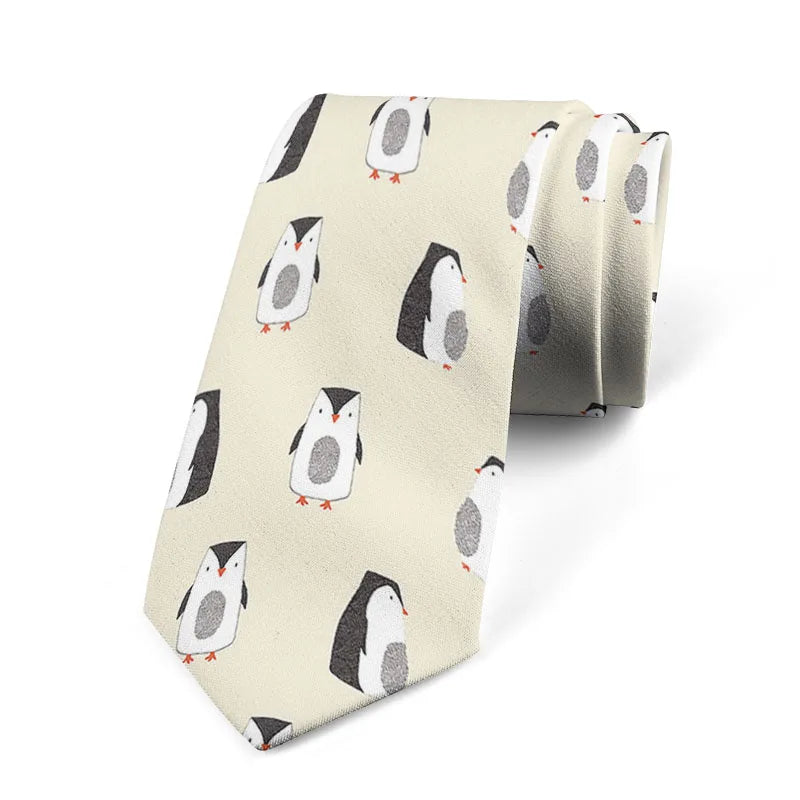 Suitable Men Cute Interesting Penguin Dark Tie Hip-hop Street Shirt Qme style1