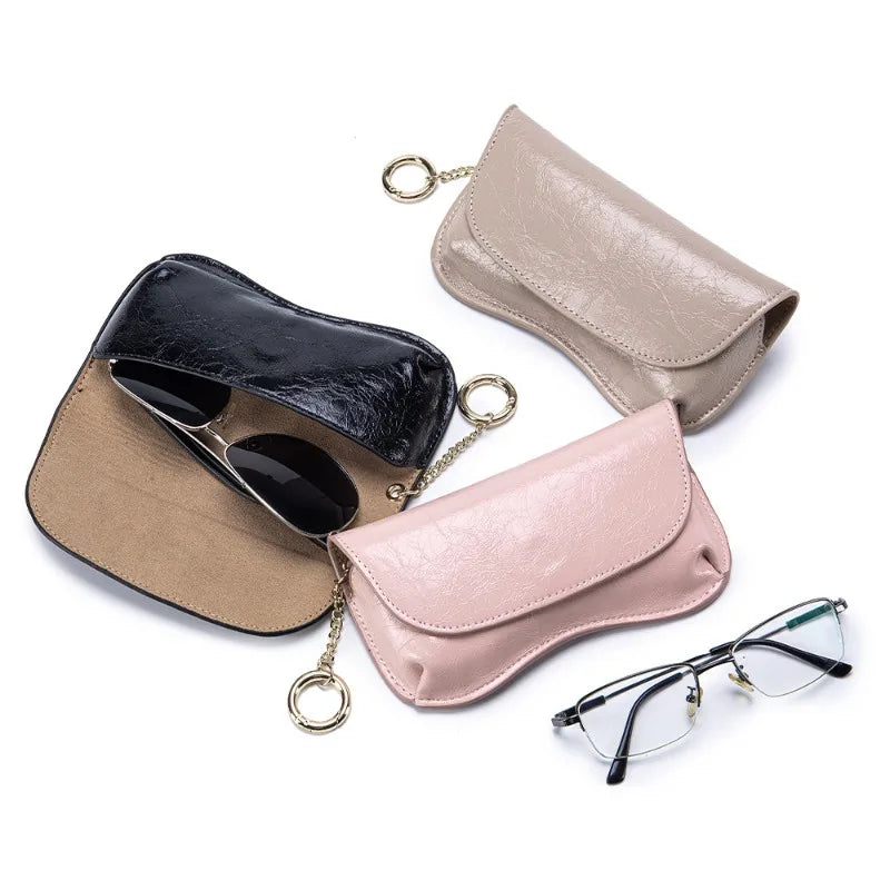 Leather Glasses Box Storage Case Easy Portable Bag Pressure-resistant Qme