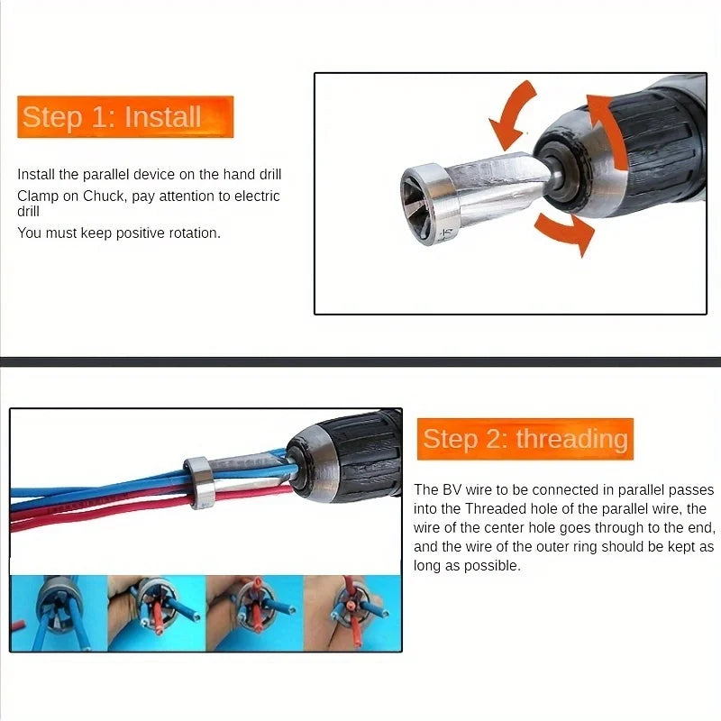 Five-wire Doubling Device Fast Terminal Electrician Automatic Peeling-free Splicing And Head Tool Tightening Device Row Wire Qme