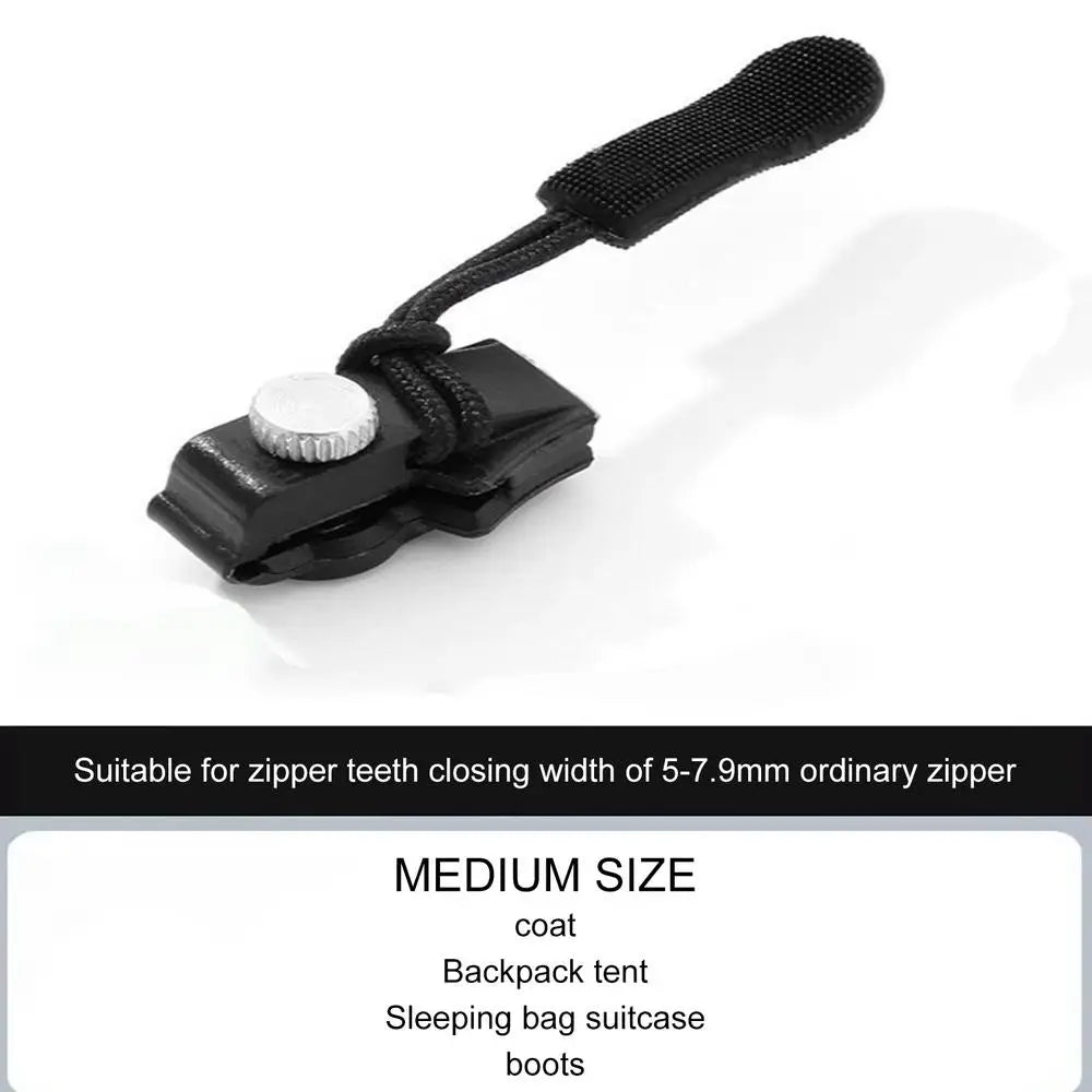 Zipper slider Repair Kit Quick Instant Detachable Zipper Head Replacement Zipper Slider Pull For Jacket Bags Coat Free Sewing Qme M