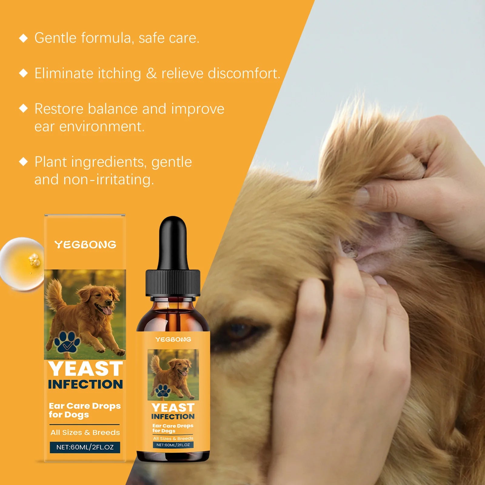 Dogs Ear Care Drops Effectively Removing Earwax Eliminating Odor Relieving Ear Itching Discomfort Gentle Formula Pet Ear Cleaner Qme
