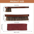 Horsehair Shine Shoes Brush Cleaning Leather Boots Care Brushes Suede Qme 3Pcs Brown