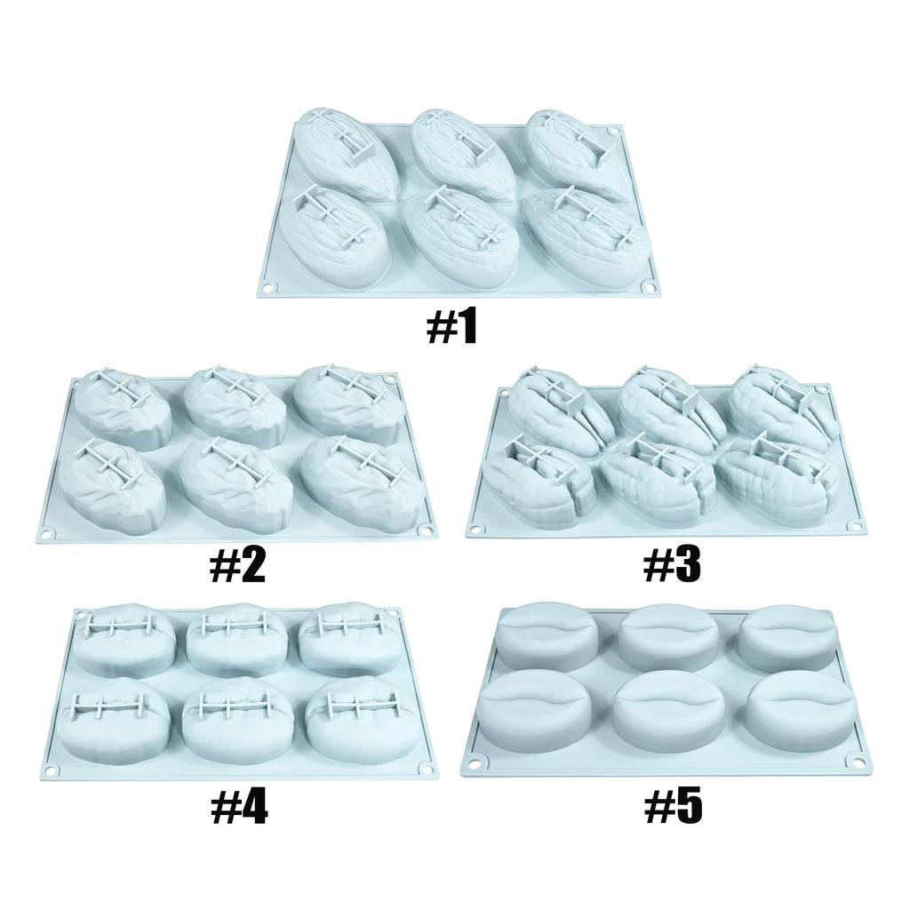 Nut-Shaped Silicone Mould 6 Cavity Chocolate Ice Mould DIY Bakeware Molds for Baking Cake Candy Jelly Mousse Desserts Qme