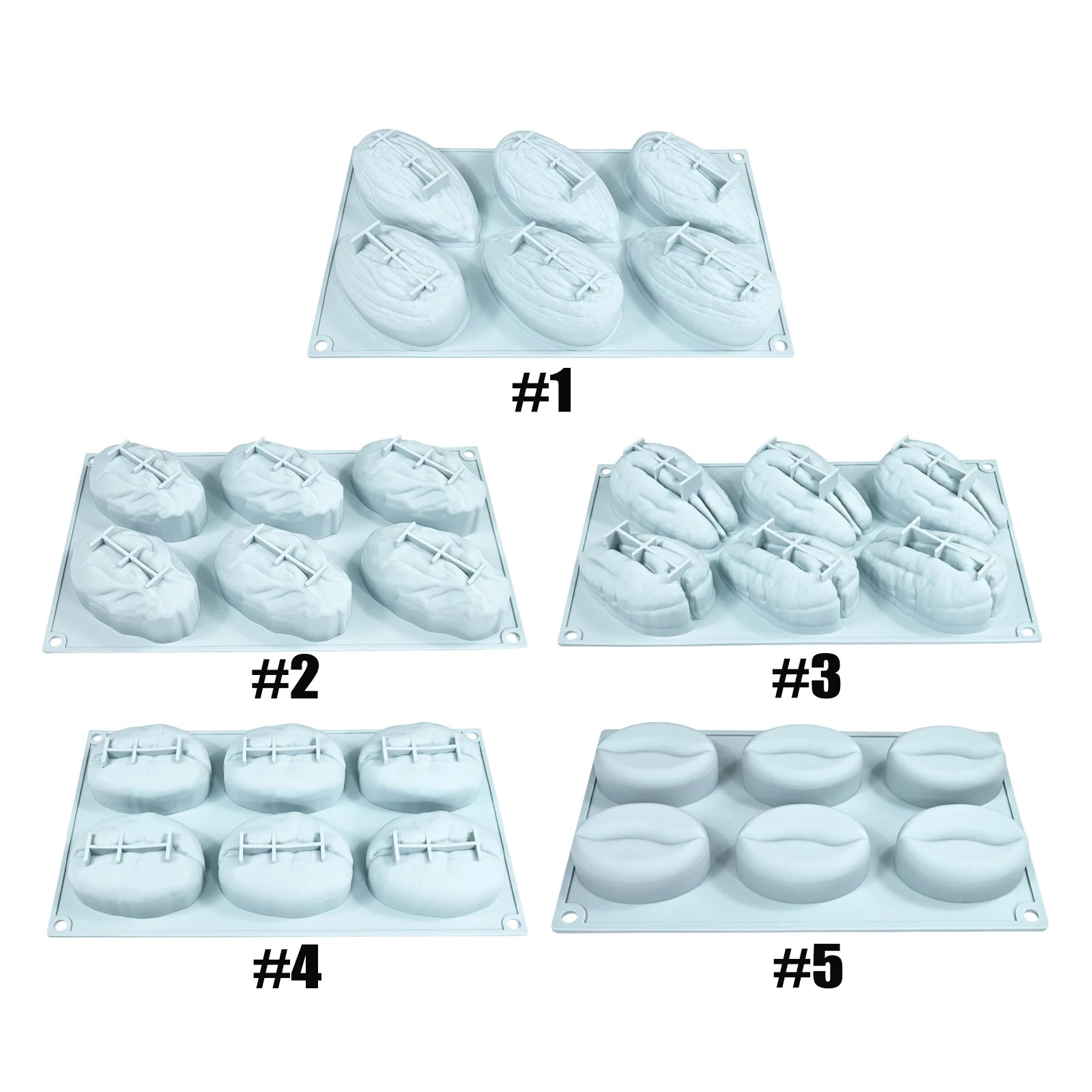 Nut-Shaped Silicone Mould 6 Cavity Chocolate Ice Mould DIY Bakeware Molds for Baking Cake Candy Jelly Mousse Desserts Qme