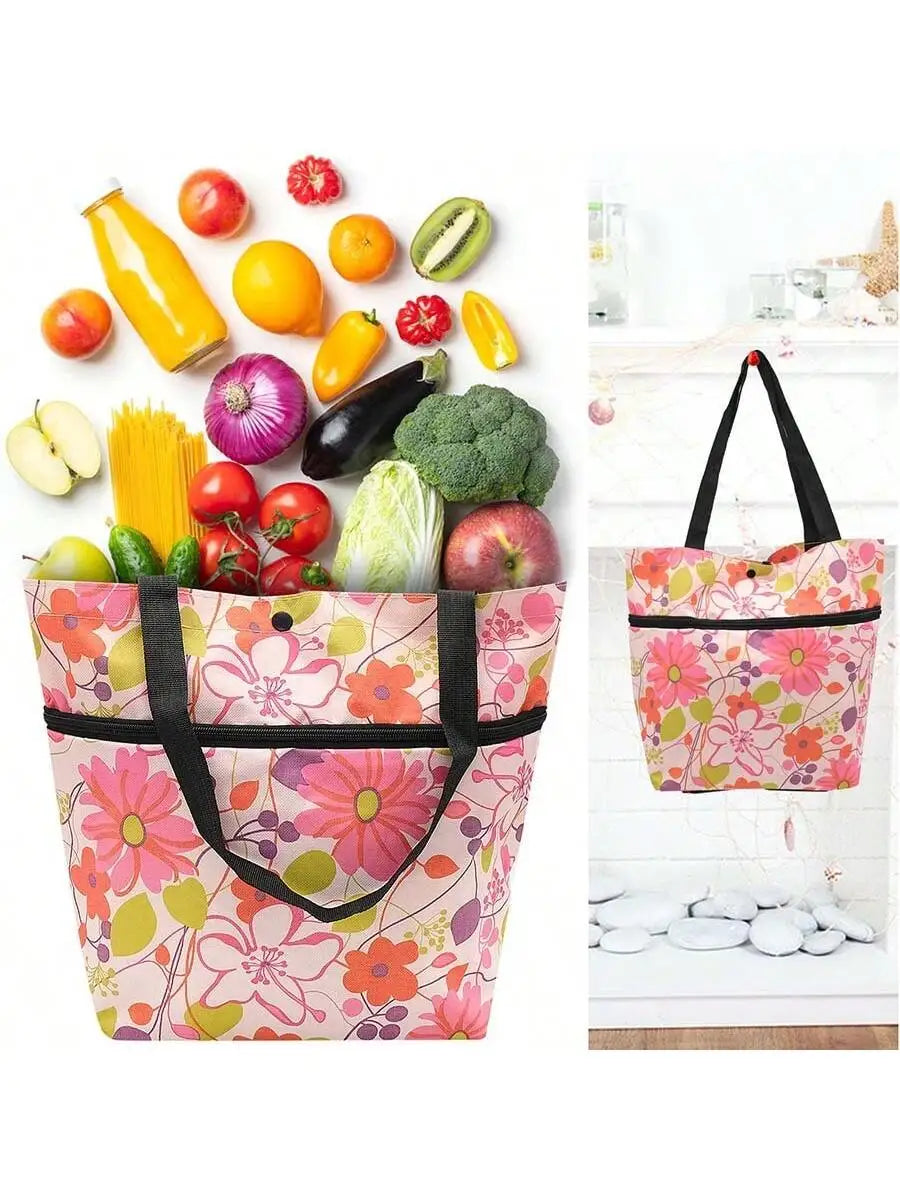 Large Capacity Multifunctional Shopping Cart Bag Wheels Foldable Qme