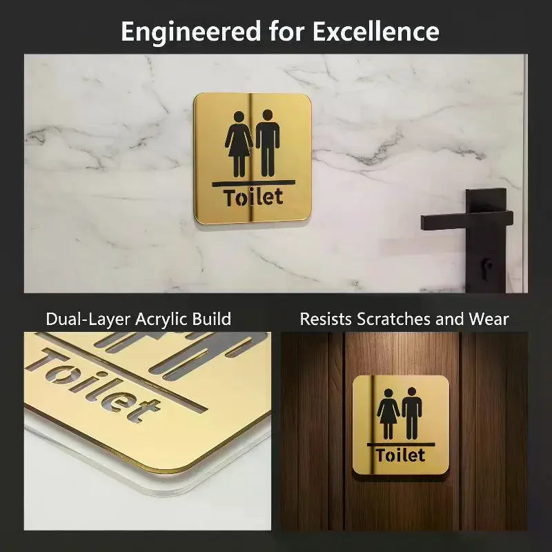3D Toilet Sign Acrylic Men Women Bathroom Self-Adhesive Wall Sticker DIY Decor For Office Business Hotel Cafe Public Door Qme