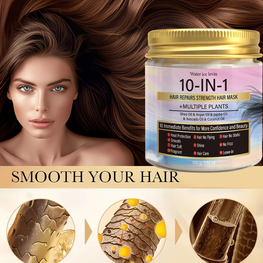 Multi-Oil Hair Mask with Keratin & Biotin, 10-in-1 Repair for Smooth, Shiny Hair Qme