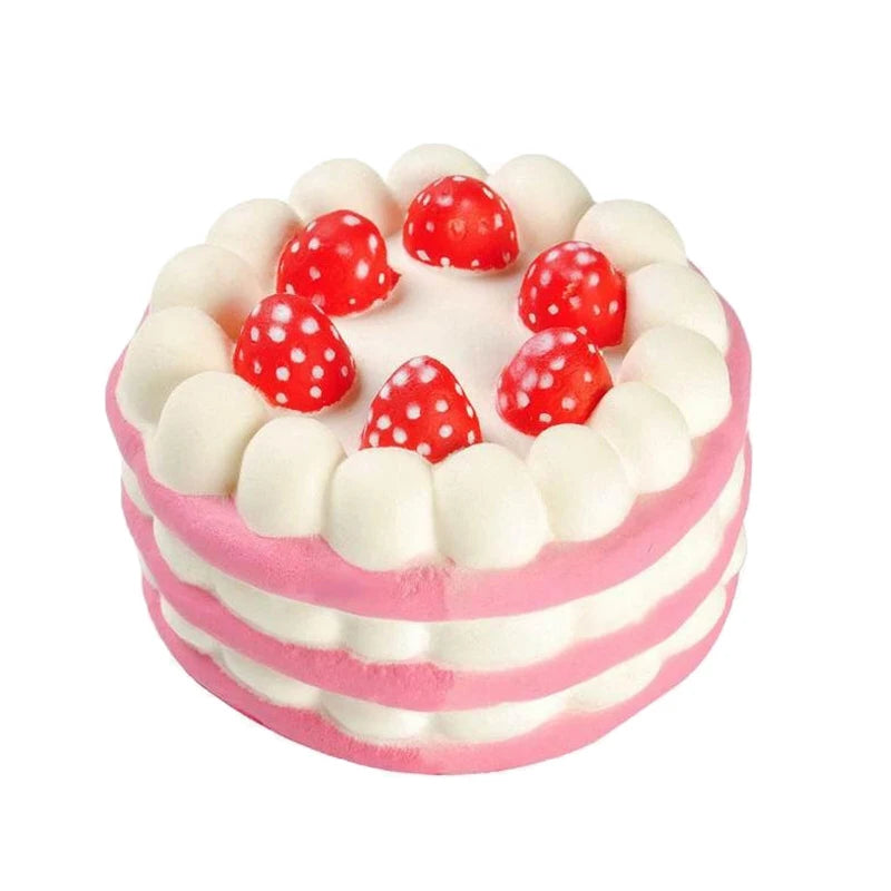 Kawaii Cake Shaped Slow Rising Stress Relief PU Soft Decompression Qme Pink