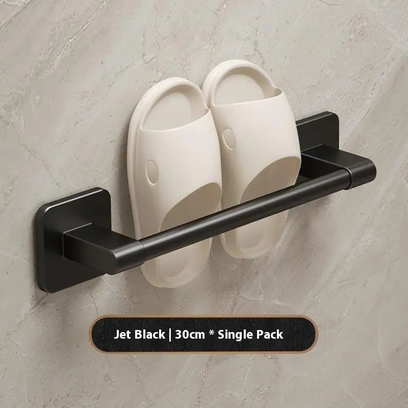 Two Layer Punch-free Towels Holder Bar Bathroom Storage Rack Towel Qme A17