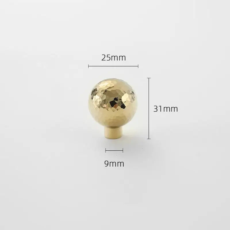 Brass Ball Furniture Pull Handles Hand-forged Hammer Cabinet Handles Door Drawer Knob Kitchen Wardrobe Cupboard Pulls Qme A1