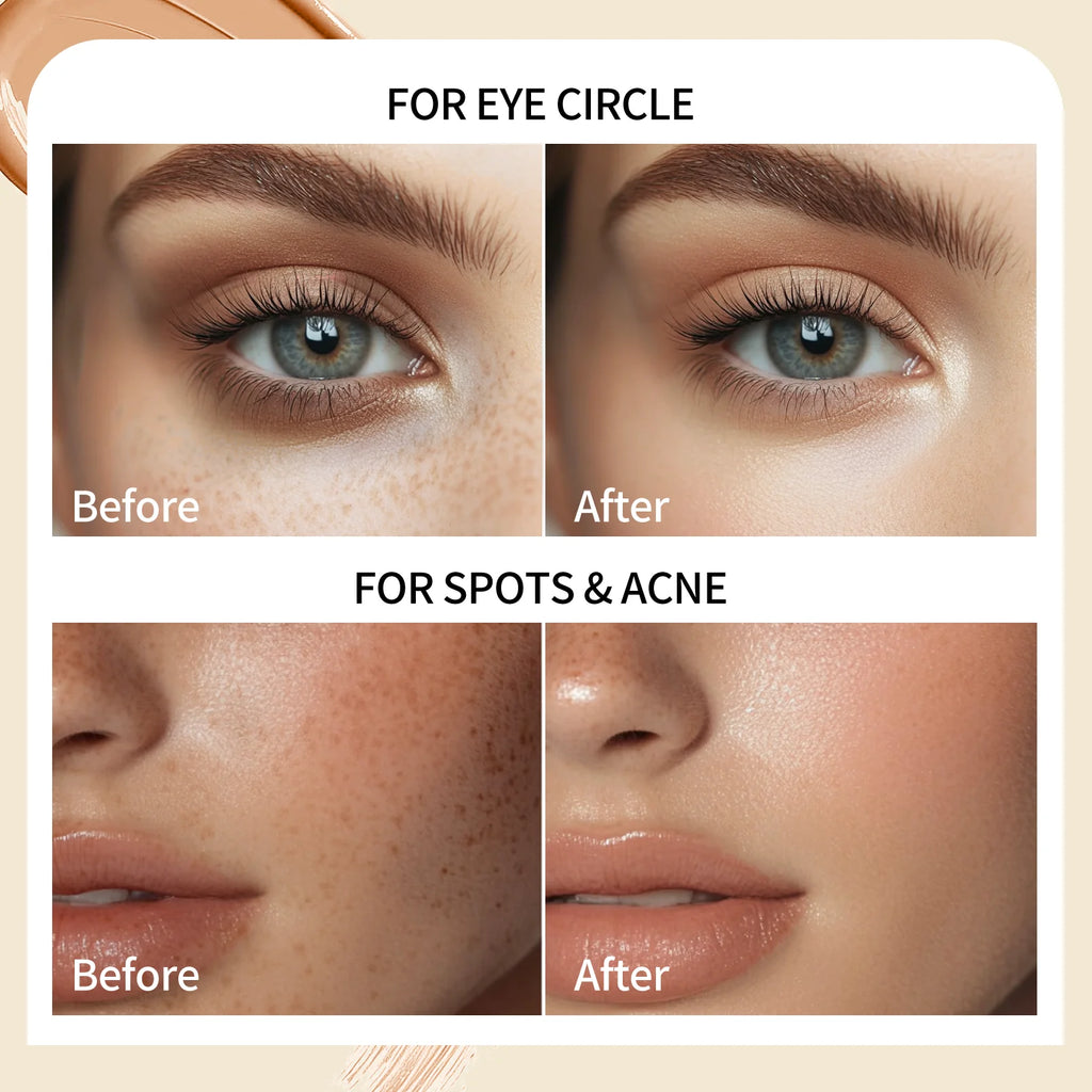 Waterproof & Sweatproof Concealer Cream - Tattoo coverage, Long-Lasting Foundation, Natural,Full coverage, All Skin Types Qme