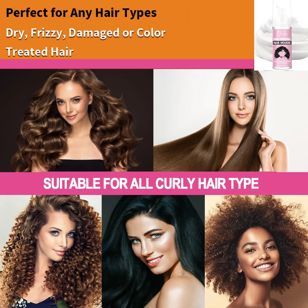 1 Curl Defining Mousse Anti-frizz Bouncy Cream Hair Curling Hydrate Qme
